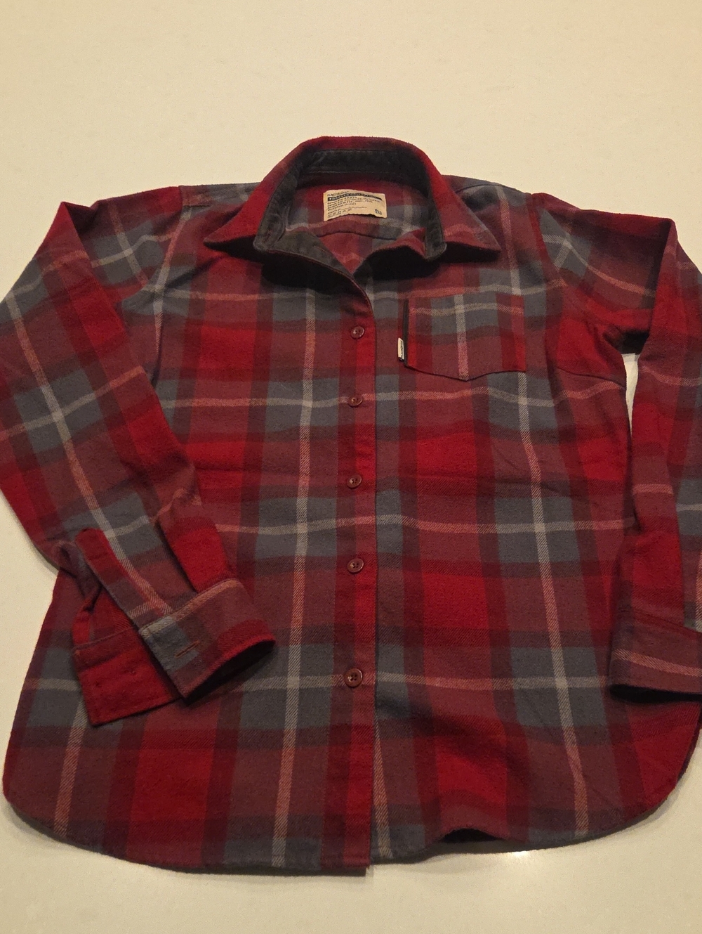 flag nor fail Red and Blue Plaid Flannel Button-Down